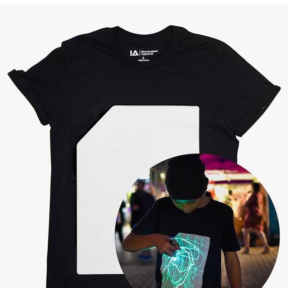 Illuminated Apparel Other - IA Illuminated Apparel Kids Interactive Black T-Shirt with Glow Panel